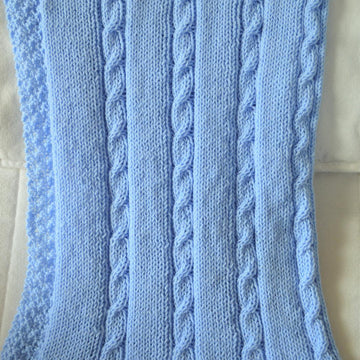 Cable Baby Blankets in two simple designs