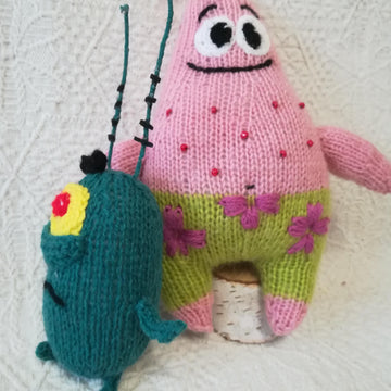 Toy Knitting Patterns Set of 4 SpongeBob Collection
