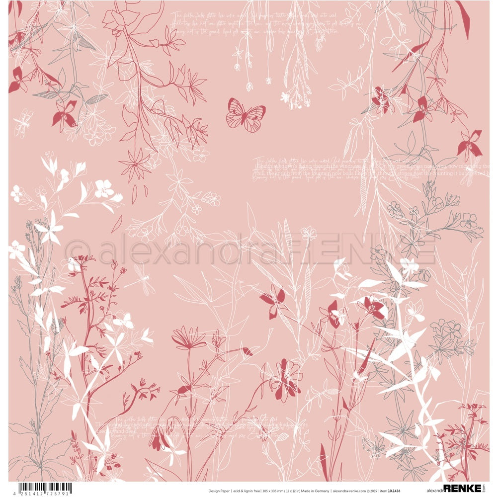 Alexandra Renke Tenderness Of Autumn Design Paper 12"X12" 25/Pkg - Autumn Plants Rose