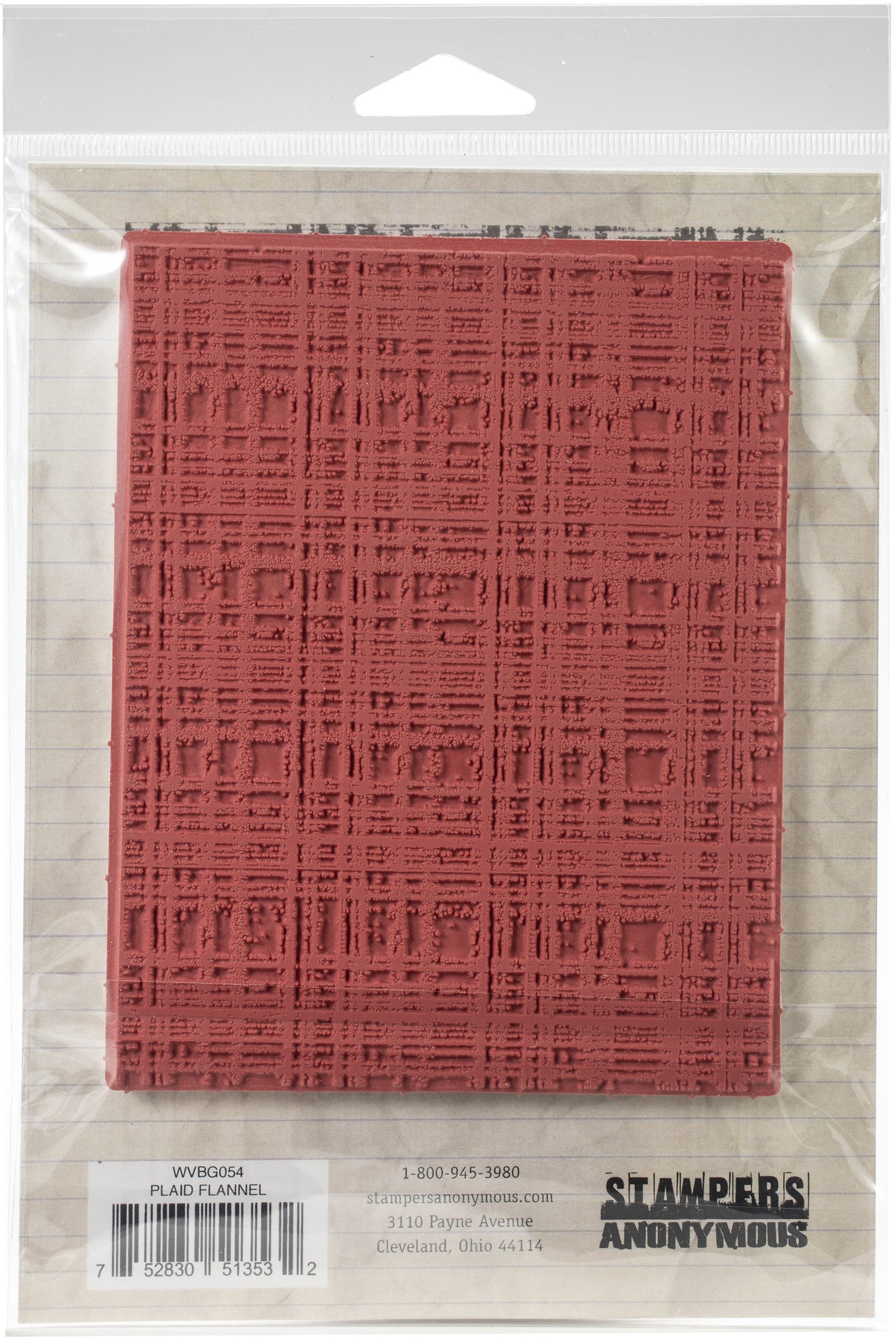 Stampers Anonymous Studio 490 Wendy Vecchi Background Cling Stamp - Plaid Flannel