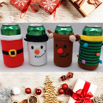 PDF Christmas DK knitting pattern - Can Sleeve Cosy/Cosies