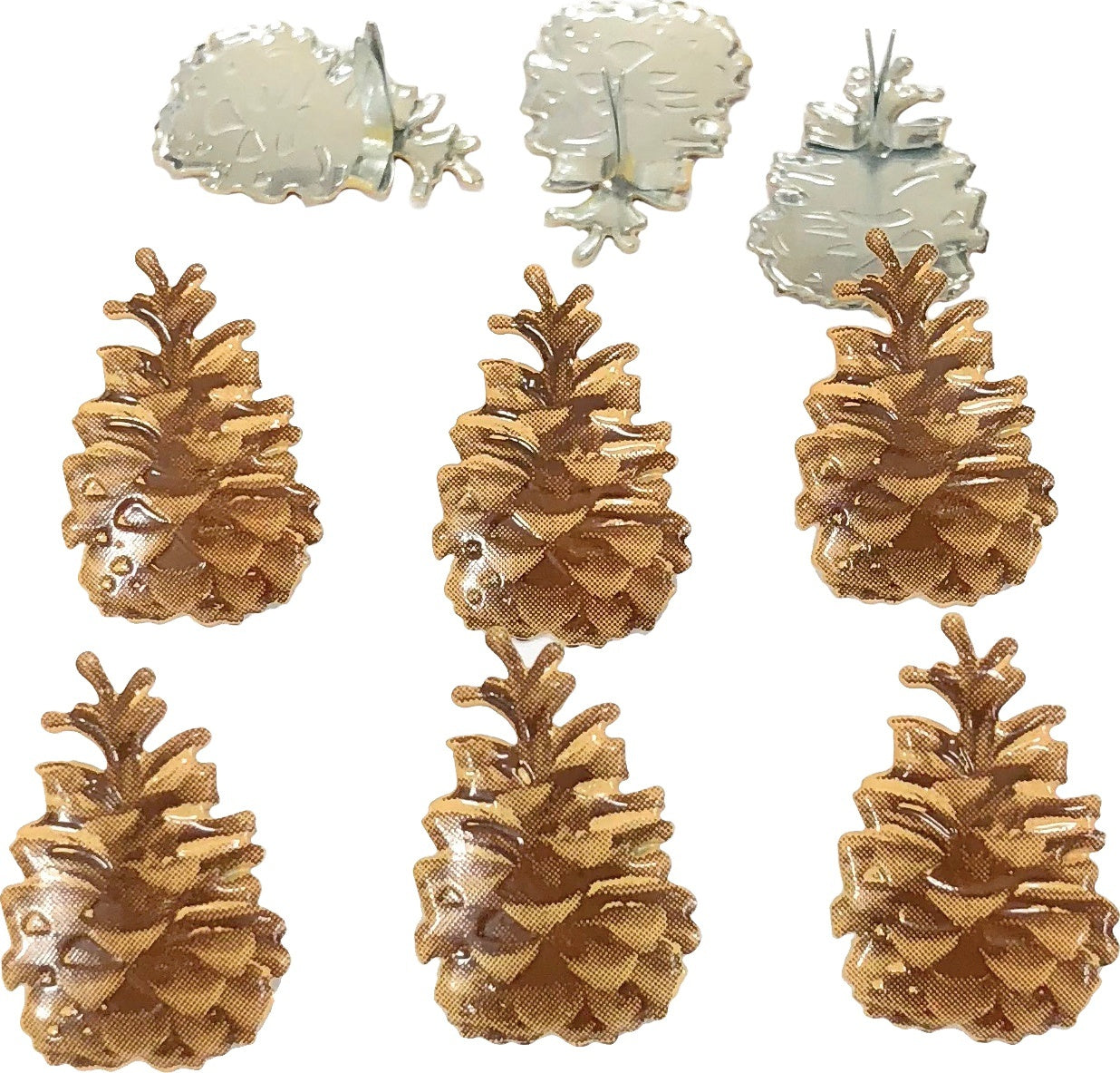 Eyelet Outlet Shape Brads 12/Pkg - Pinecone