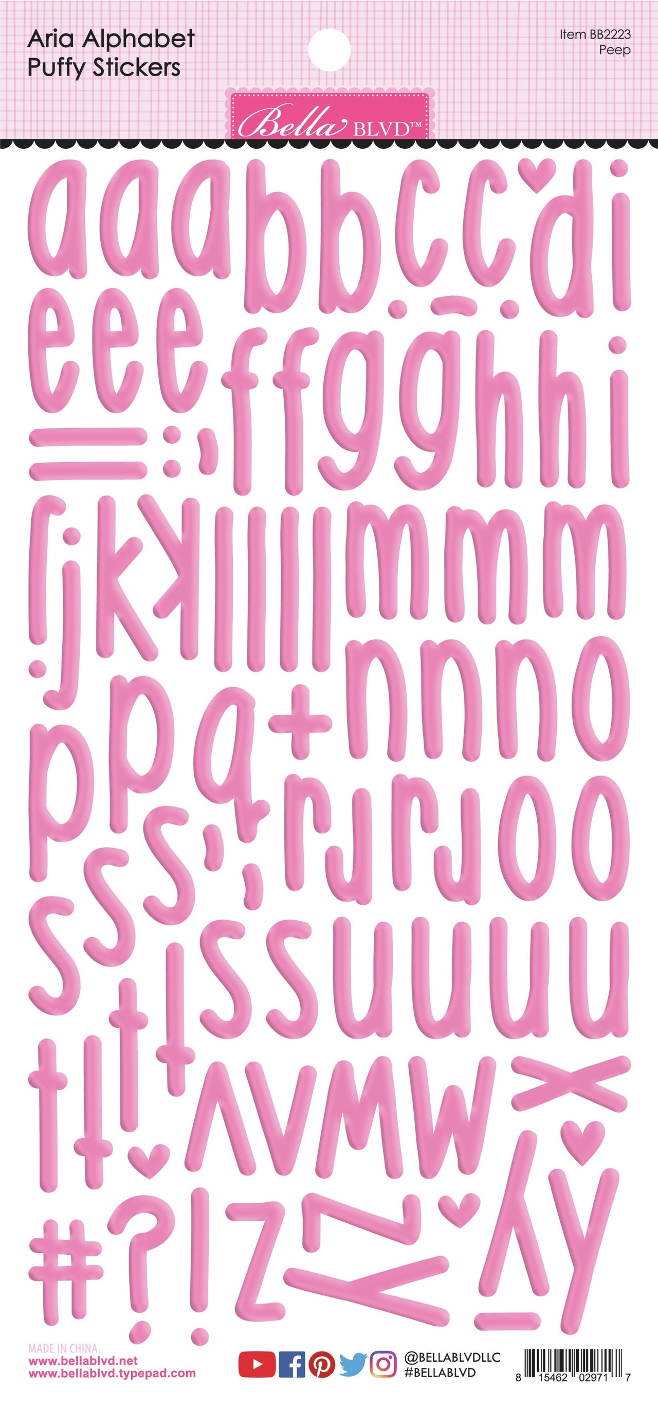 Doodlebug Aria Alpha Puffy Stickers - Peep
