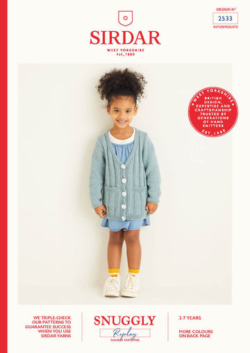 Children's Cardigan in Sirdar Snuggly Replay DK - 2533 - Leaflet