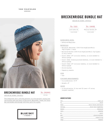 Blue Sky Fibers Beckenridge Bundle Hat PDF