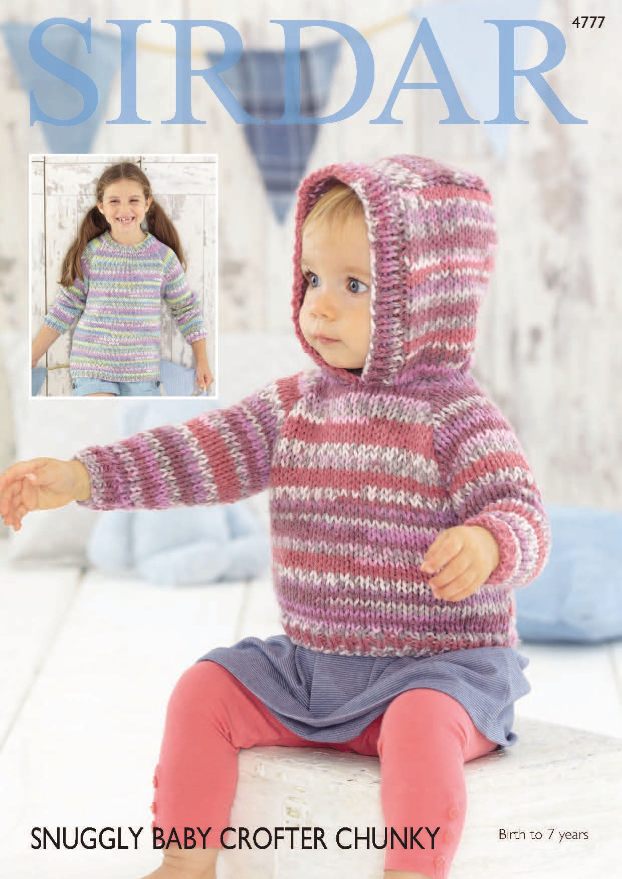 Hooded and Round Neck Sweaters in Sirdar Snuggly Baby Crofter Chunky - 4777 - Downloadable PDF