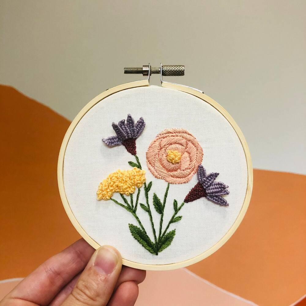 M Creative J Blooming Wildflowers DIY Embroidery Kit
