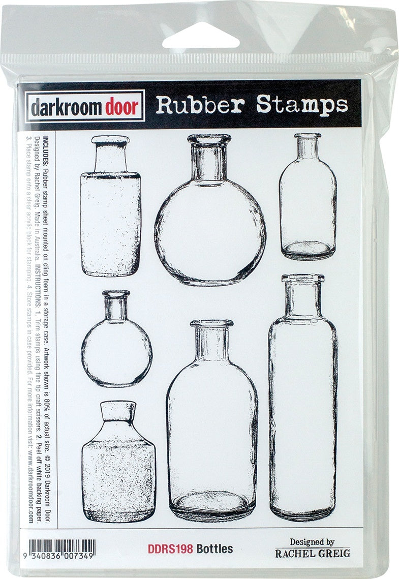 Darkroom Door Cling Stamps 7"X5" - Bottles