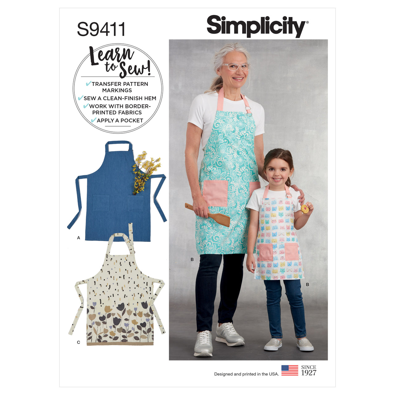 Simplicity Children's and Misses' Aprons S9411 - Sewing Pattern