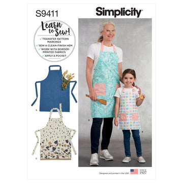 Simplicity Children's and Misses' Aprons S9411 - Sewing Pattern