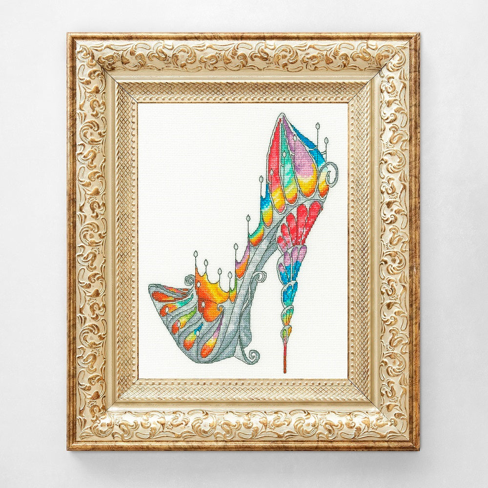 Bothy Threads Stained Glass Slipper by Sally King Cross Stitch Kit -  22 x 29cm