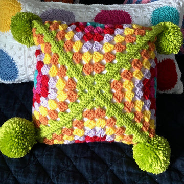 Sideways Granny Square Pillow