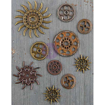 Prima Marketing Finnabair Mechanicals Metal Embellishments - Steampunk Gears 10/Pkg