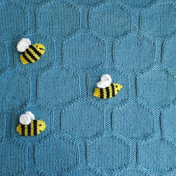 Easy Bee and Honeycomb Baby Blanket