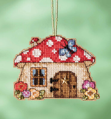 Mill Hill Mushroom House Cross Stitch Kit - 3.5.inw x 2.5in