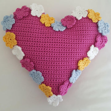 Spring Flowers Heart Cushion