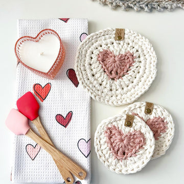 Heart Coaster and Hot Pad 091