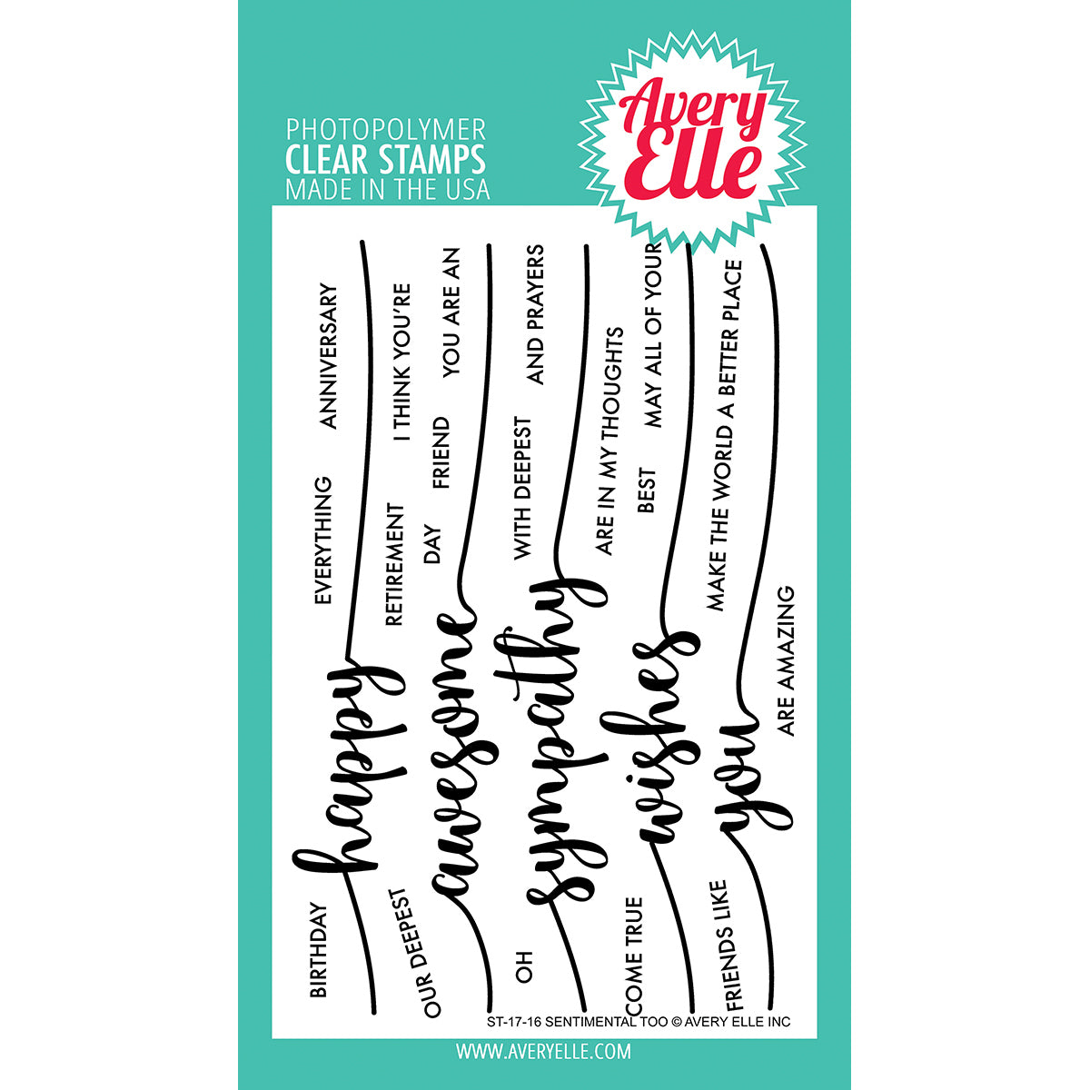 Avery Elle Clear Stamp Set 4"X6" - Sentimental Too