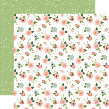 Echo Park Paper Baby Girl Double-Sided Cardstock 12"X12" 25/Pkg - Newborn Floral