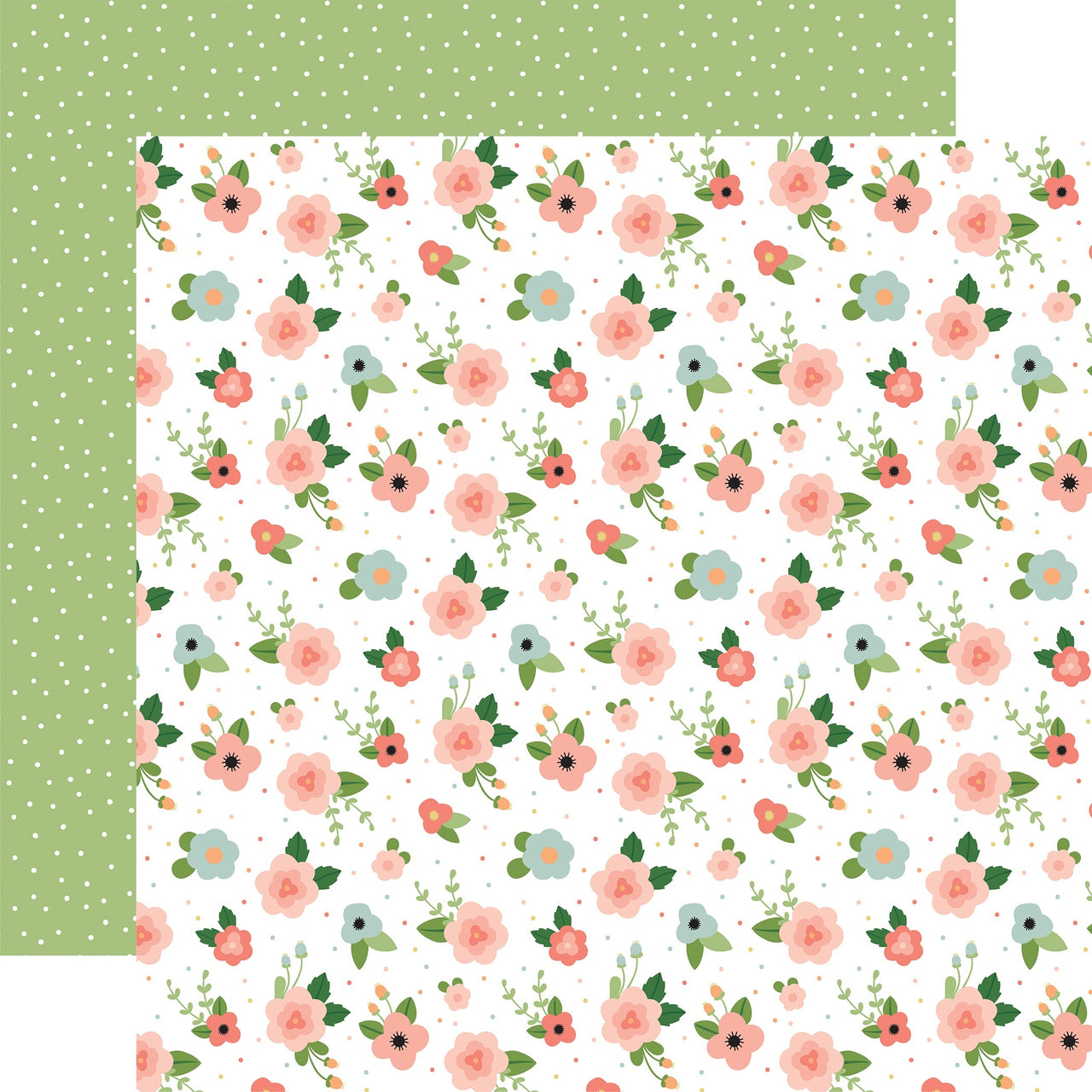 Echo Park Paper Baby Girl Double-Sided Cardstock 12"X12" 25/Pkg - Newborn Floral