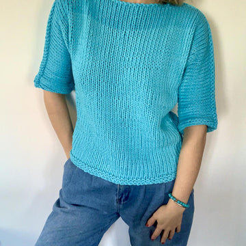Cotton sweater Turquoise