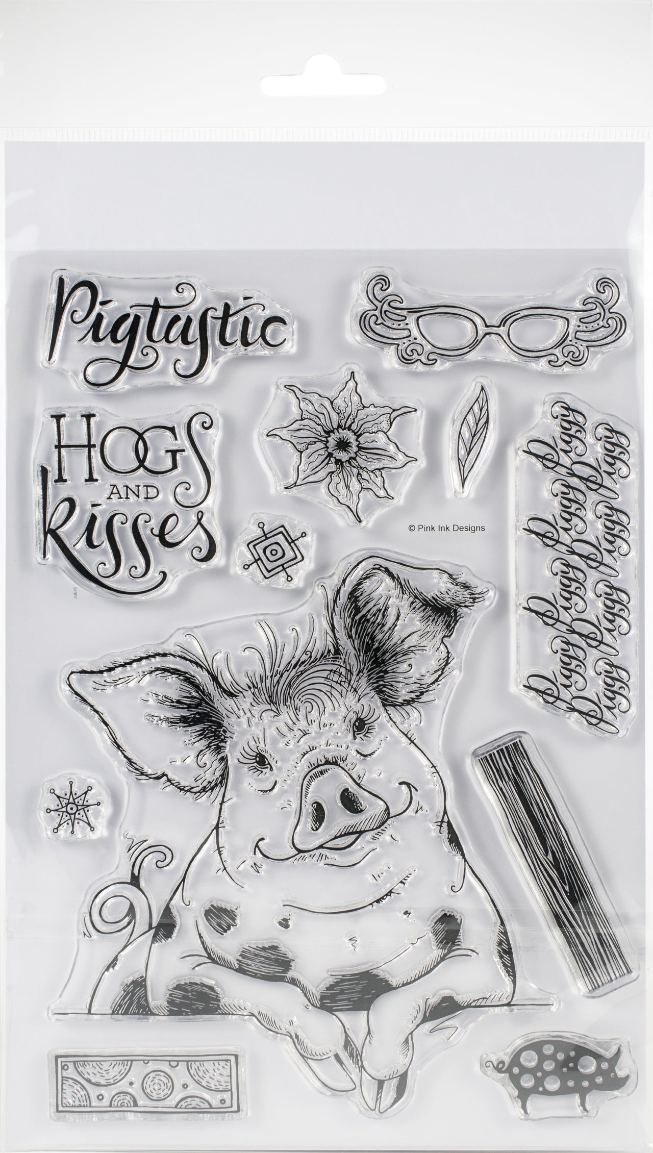 Creative Expressions Pink Ink Designs A5 Clear Stamp Set - Pigtastic