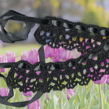 Tiny Skulls Crochet Bracelet, Choker, Headband, or Edging