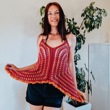 Puff Stitch Granny Square Top