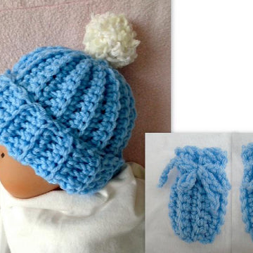 824 Baby Hat and Mittens Set