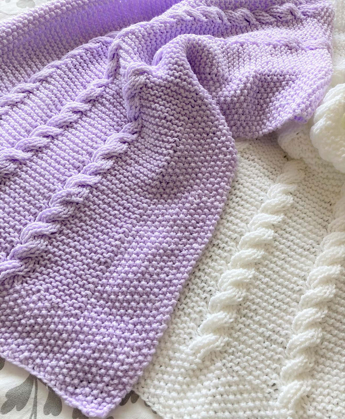 Reversible Cable Baby Blanket