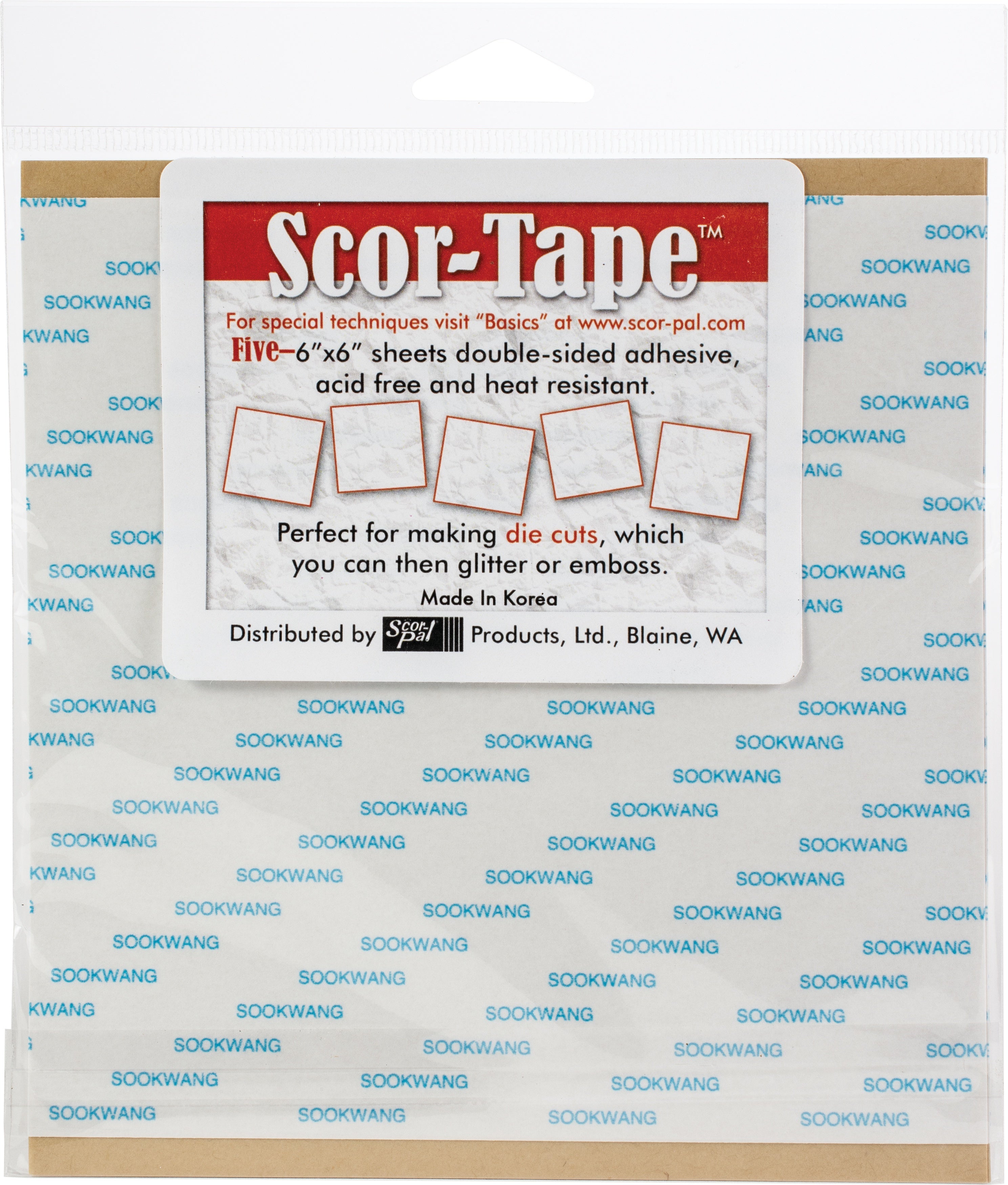 Scor-Pal Scor-Tape Sheets 5/Pkg - 6"X6"