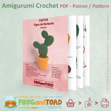 Cactus Amigurumi - Prickly Pear - Desk Flower Pot PLant Deco - Amigurumi Crochet - FROGandTOAD Créations