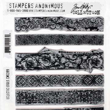 Stampers Anonymous Tim Holtz Cling Stamps 7"X8.5" - Eclectic Edges