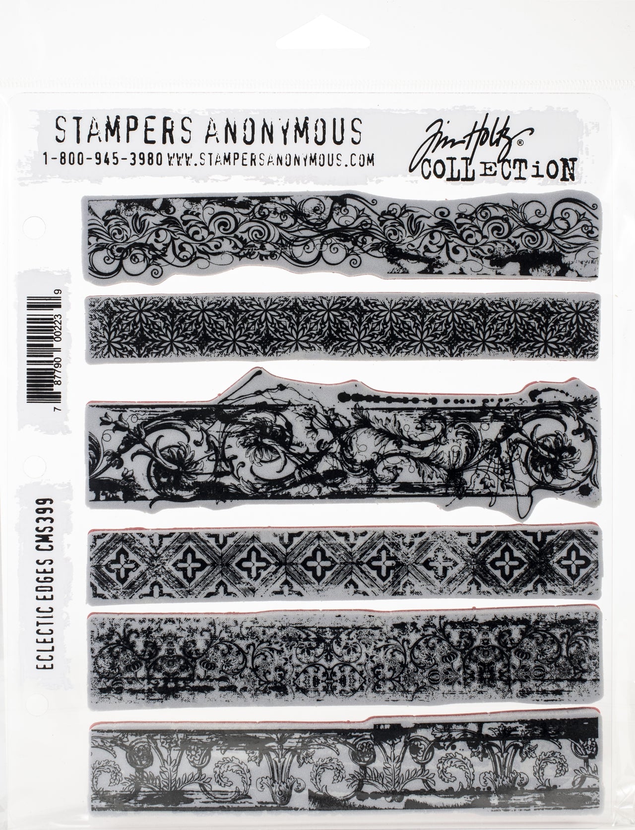 Stampers Anonymous Tim Holtz Cling Stamps 7"X8.5" - Eclectic Edges
