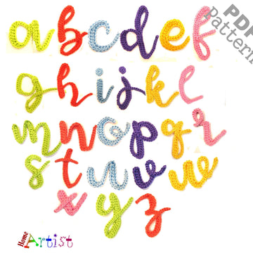 Alphabet Lowercase crochet applique pattern