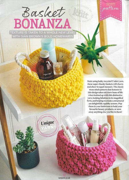 Chunky Moss Stitch Baskets