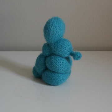 Knit Balloon-Bunny Wool Felt Toy (5" mini, 7" small, 11" large)