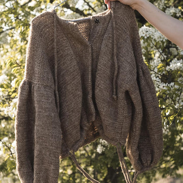 Balloon sleeve short cardigan