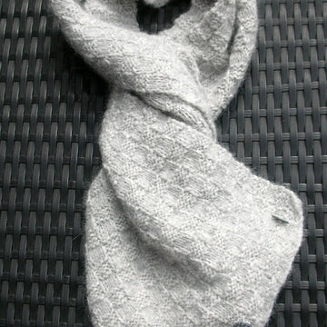 Hat and cocoon set in basket weave, with scarf