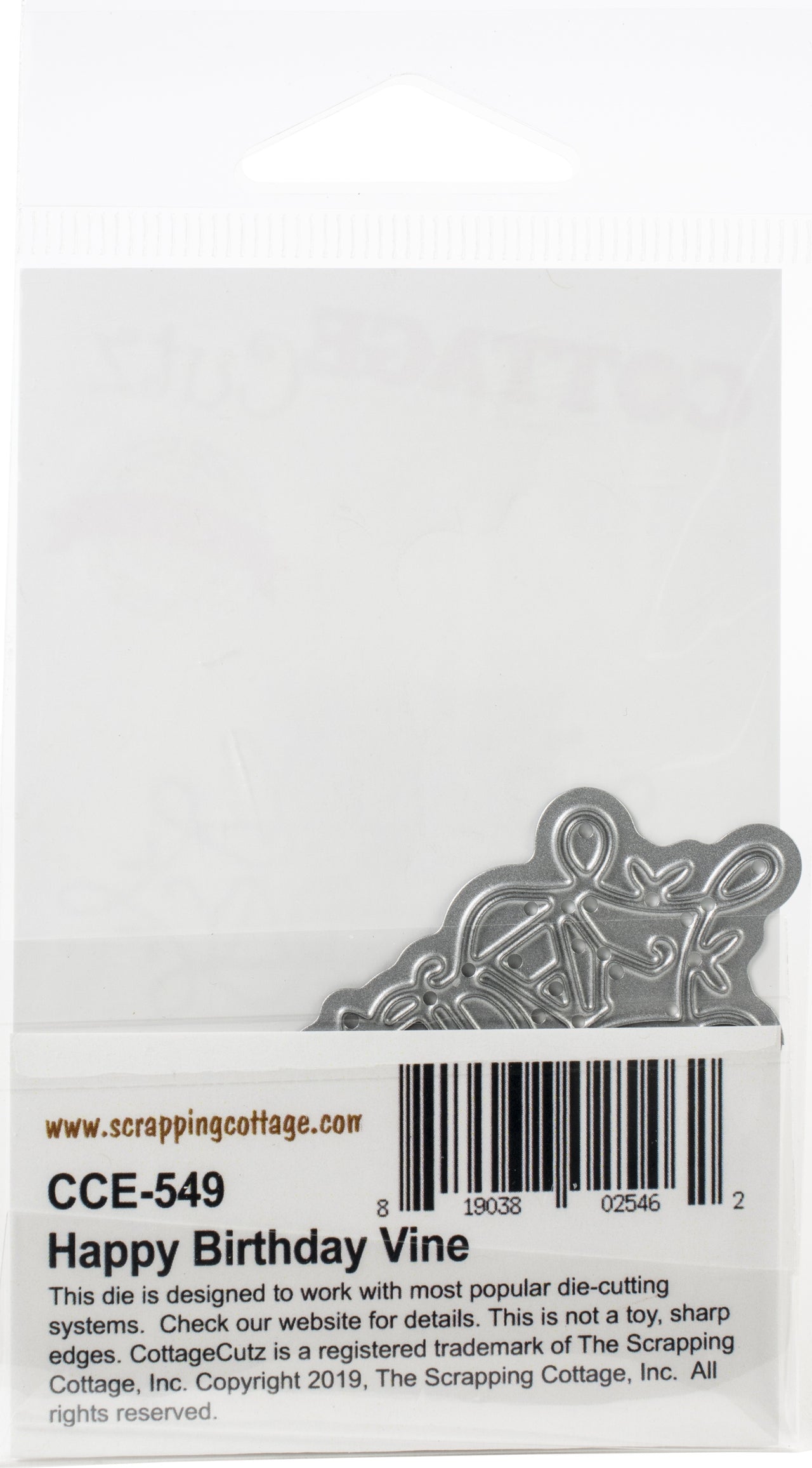CottageCutz Elites Die - Happy Birthday Vine, 3"X1.3"