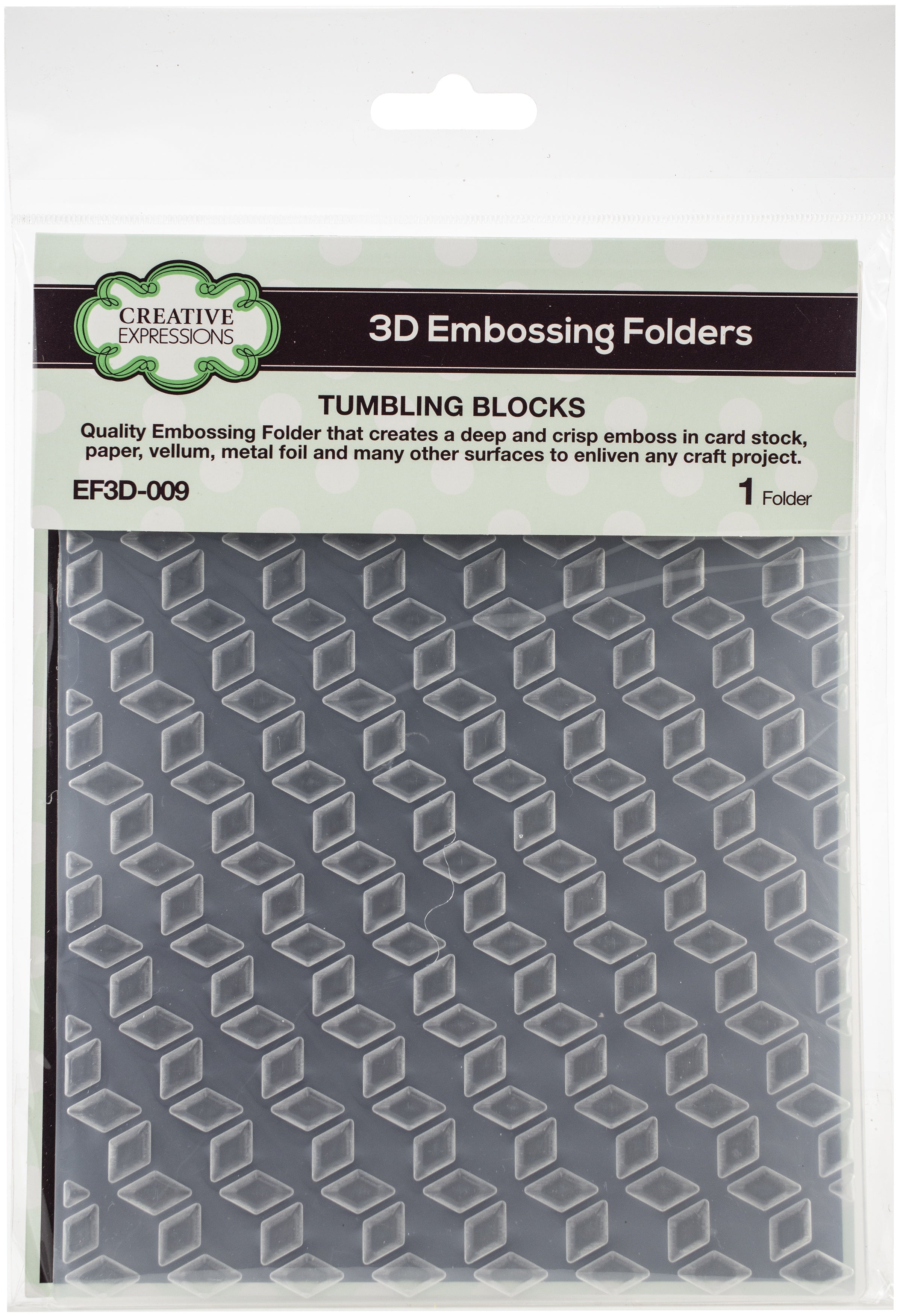 Creative Expressions 3D Embossing Folder 5.75"X7.5" - Tumbling Blocks