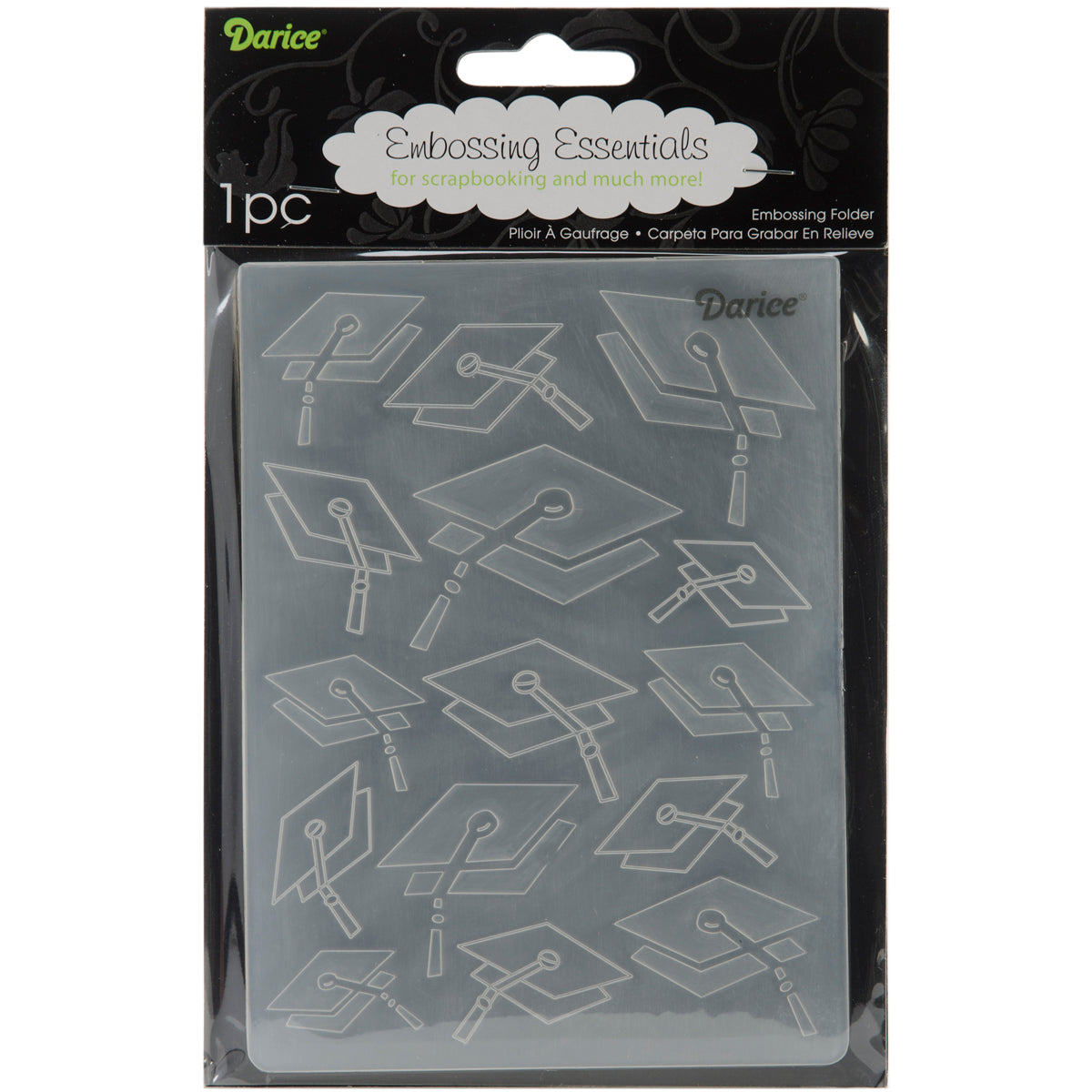 Darice Embossing Folder 4.25"X5.75" - Graduation Hat Background