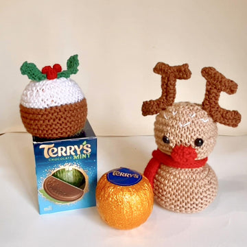 Terrys Chocolate orange cover reindeer & christmas pudding