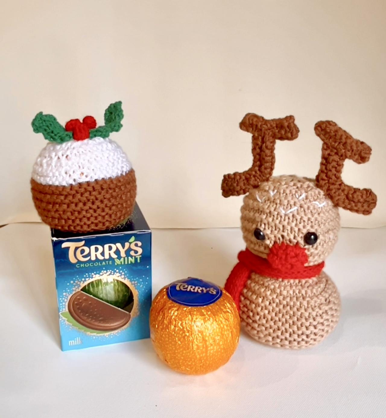 Terrys Chocolate orange cover reindeer & christmas pudding