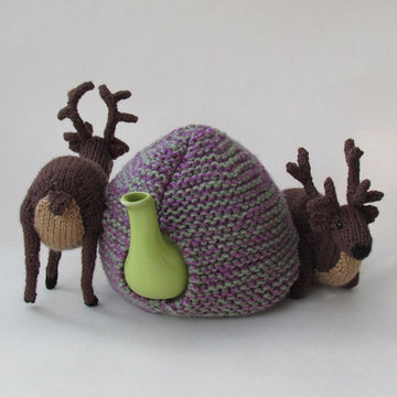 Deer in the heather tea cosy