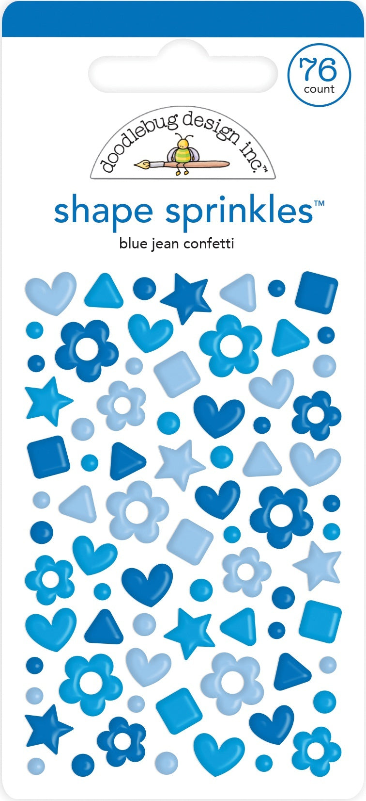 Doodlebug Sprinkles Adhesive Enamel Shapes - Blue Jean Confetti