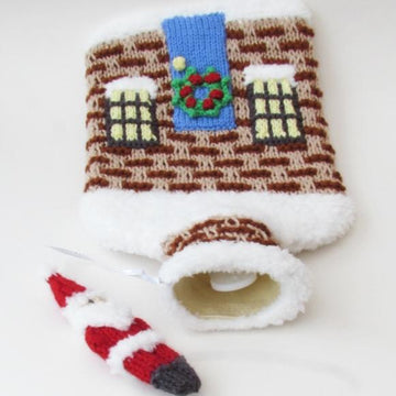 Christmas House Hot Water Bottle Cover