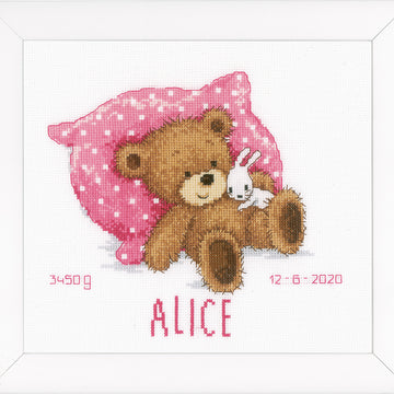 Vervaco Sweet Bear Cross Stitch Kit - 22cm x 21cm
