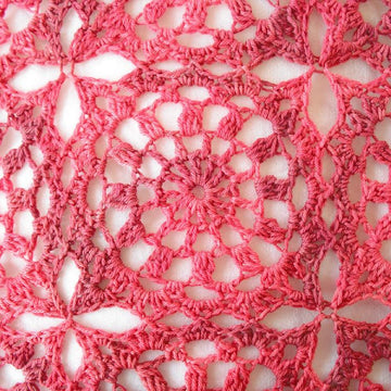 Fresh red crochet cushion