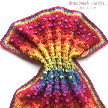 Modern Bobble Rainbow Blanket
